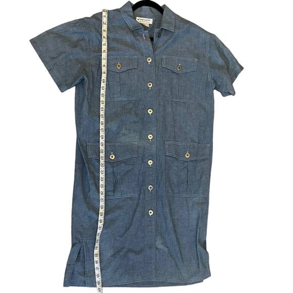 Jaeger vintage short sleeve button front Chambray shirt dress size 8 - Picture 4 of 6